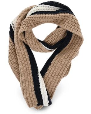 DSquared² Striped Ribbed-Knit Scarf - Natural