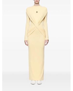 Chats by C.Dam Zora Diagonal-Draping Maxi Dress - Natural