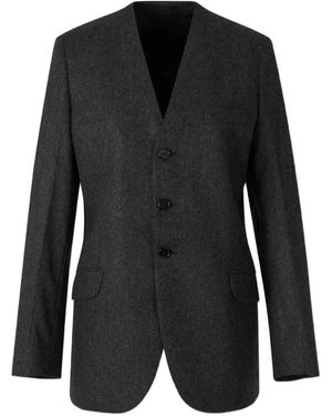 Jil Sander Collarless Button-Up Jacket - Black