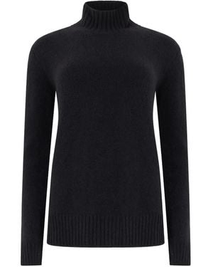 Moorer Pull Shireus En Maille À Col Montant - Black