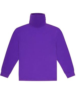 Bally Buckle-Neck Turtleneck Sweatshirt - Purple