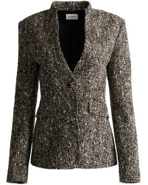 St. John Tweed-Jacke mit Knöpfen - Schwarz