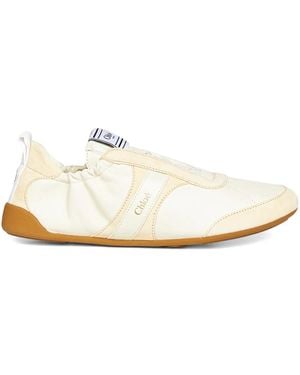 Chloé Lace-Up Logo Sneakers - White