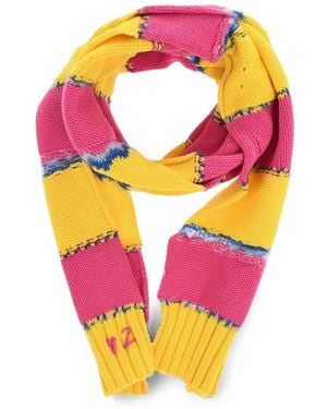 DSquared² Striped Distressed-Effect Scarf - Pink