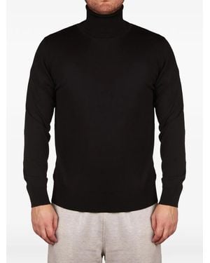 Alpha Studio Roll-Neck Knitted Jumper - Black