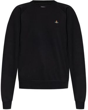 Vivienne Westwood Sudadera bordada con cuello redondo - Negro