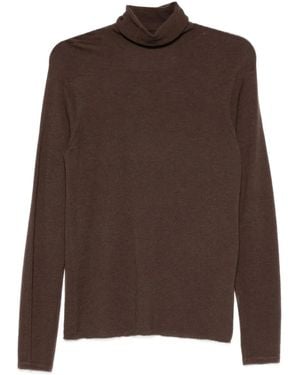 Majestic Filatures Roll-Neck Top - Brown
