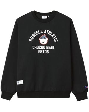 Chocoolate X Russell Athletic Graphic-Print Sweater - Black