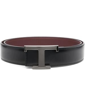 Tod's T Timeless Reversible Belt - Black