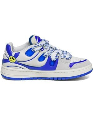Barrow Ollie Paneled Leather Sneakers - Blue