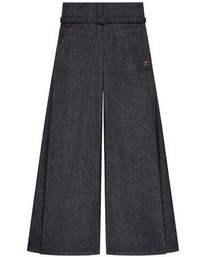 Courreges Palazzo Trousers With Belt - Blue
