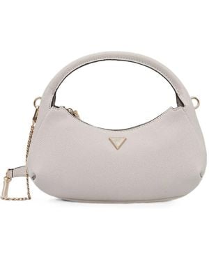 Guess Gilda Logo-Plaque Chain-Link Shoulder Bag - White
