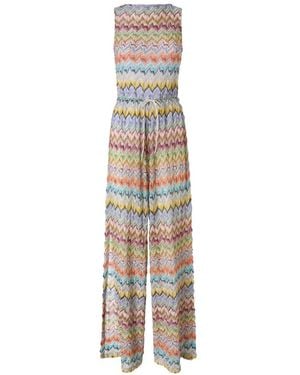 Missoni Tuta Intera Con Motivo A Zigzag - Bianco