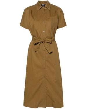 A.P.C. Shirt Midi Dress - Green