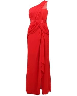 Marchesa One-Shoulder Maxi Dress - Red