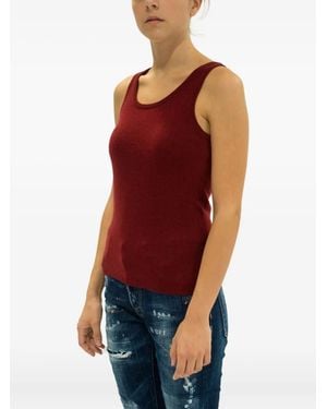 LA ROSE Knitted Tank Top - Red