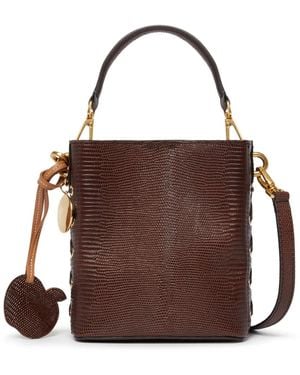 Stella McCartney Logo-Charm Faux-Leather Bucket Bag - Brown