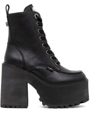 Buffalo Schnürstiefel Mit Plateau - Schwarz