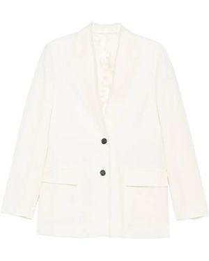 TOTEME Blazer Con Ribete De Flecos - Blanco