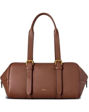 Mulberry Boston Buckle-Strap Tote Bag - Brown