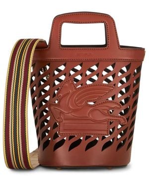 Etro Leather Bucket Bag - Red