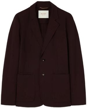 RETORI Single-Breasted Wool Blazer - Purple