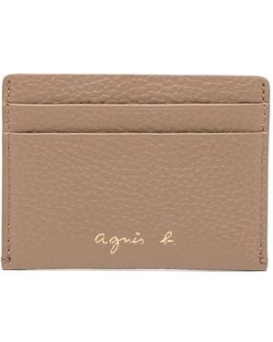 agnès b. Leather Cardholder - Natural