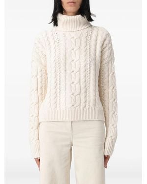 Ralph Lauren Cable-Knit Turtleneck Knitwear - Natural