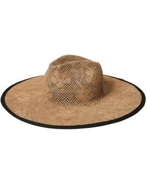 Twinset Chapeau À Fleurs Effet Paille - Brown