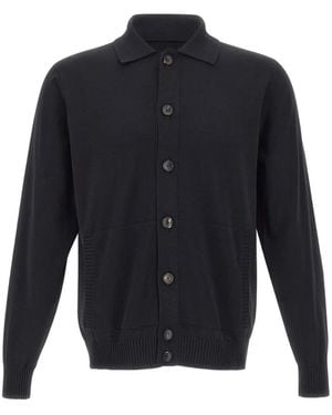 FILIPPO DE LAURENTIIS Vest Met Knoopsluiting En Polokraag - Blauw