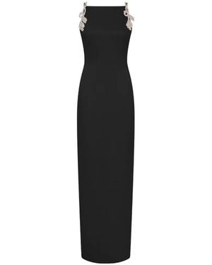 Rachel Gilbert Oryx Column Maxi-Dress Verfraaid Met Kristallen - Zwart