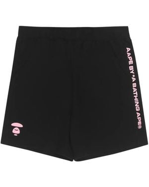 Aape By A Bathing Ape Moonface Logo-Print Shorts - Black