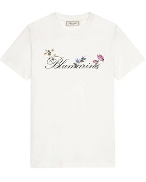 Blumarine T-Shirt Con Ricamo Floreale - Bianco