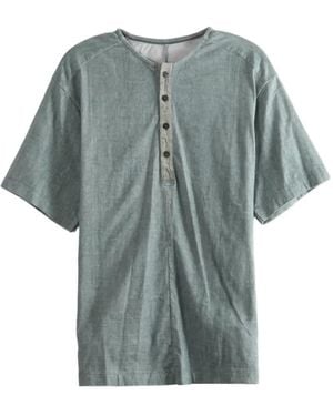Ziggy Chen T-Shirt Mit Henley-Kragen - Grau