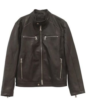HTC Too Fast For Cops Leather Biker Jacket - Black
