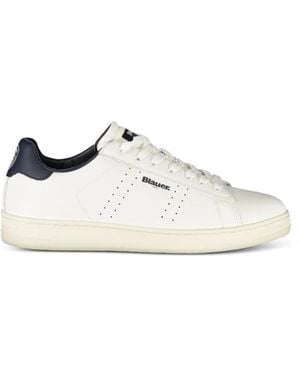 Blauer Perforated Leather Trainers - White