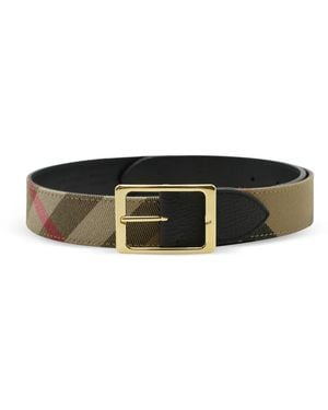 Burberry Check-Print Buckle-Fastening Belt - Natural