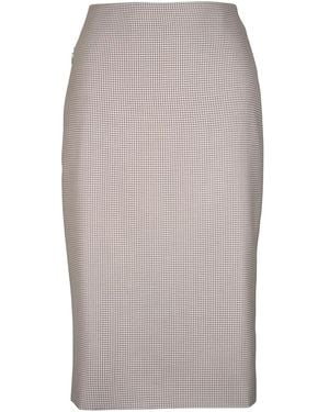 Akris Falda Midi A Cuadros - Gris