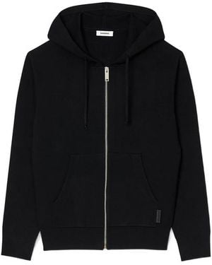 Sandro Sudadera Con Capucha Y Cremallera - Negro