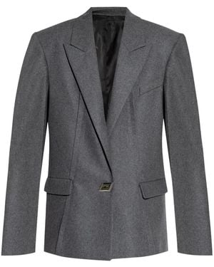 The Attico Blazer Van Wolblend Met Enkele Knoop - Grijs