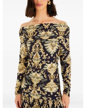 FARM Rio Arabesque Off-Shoulder Maxi Dress - Black