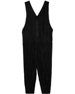 Pleats Please Issey Miyake Plissierter Jumpsuit - Schwarz