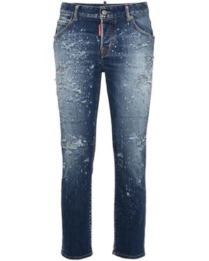 DSquared² Jeans Slim Con Effetto Vissuto - Blu