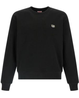 KENZO Logo-Patch Crew-Neck Sweater - Black