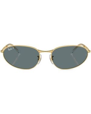 Ray-Ban Rb3734 Oval-Frame Sunglasses - Grey