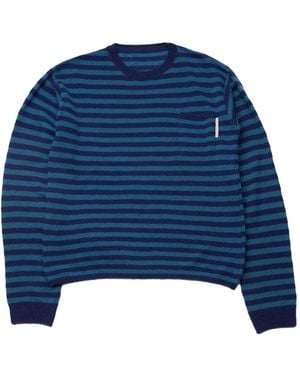 Stockholm Surfboard Club Tommy Striped Jumper - Blue