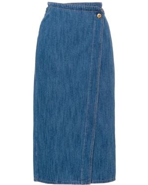 Forte Forte Gonna Midi Denim A Portafoglio - Blu