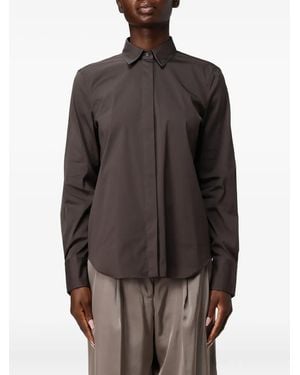 Brunello Cucinelli Long-Sleeve Collared Shirt - Brown