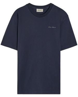 Forét Slow Down Embroidered-Logo T-Shirt - Blue
