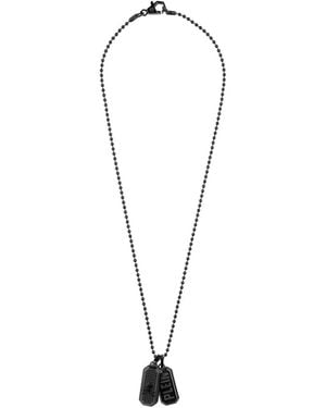 Philipp Plein Double Tag Necklace - White